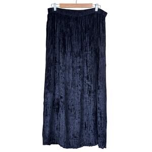 Vintage black crushed velvet maxi skirt, gothic, holiday, boho luxe, romantic